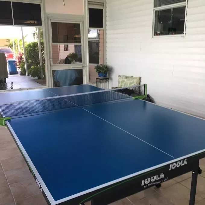 OUTDOOR TABLE TENNIS TABLE NOVA - FOLDABLE OUTDOOR TABLE TENNIS TABLE FOR OUTDOOR AND INDOOR USE - WATERPROOF ALUMINUM SURFACE WITH WEATHERPROOF TABLE TENNIS NET AND POSTS-S