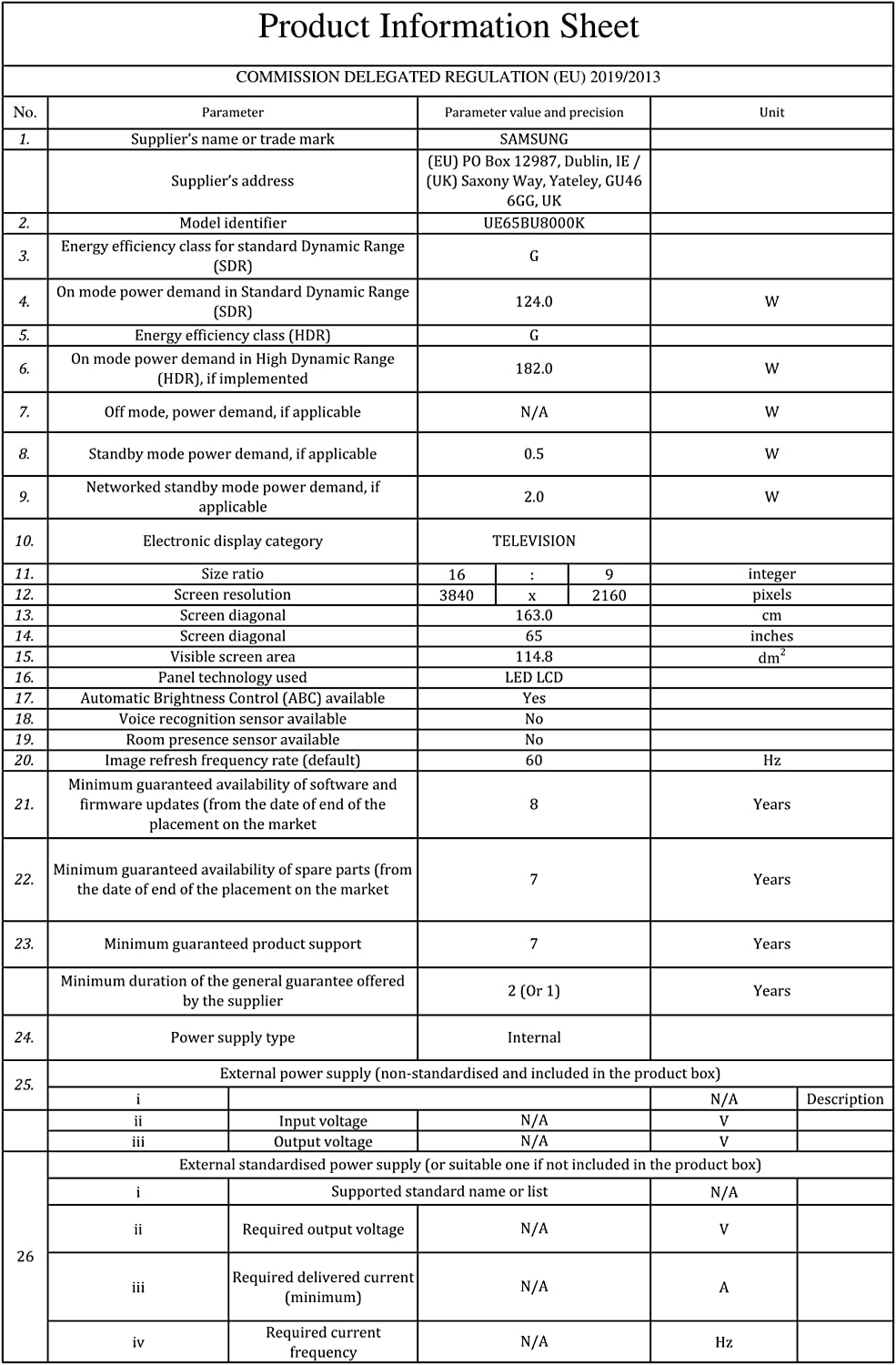 Samsung CU8000 4K UHD Smart TV (2023) - Crystal TV With Alexa Built-In & Gaming Hub, Dynamic Crystal Colour, Object Tracking Sound & HDR Powered By HDR10+, Video Call Apps [Energy Class G]