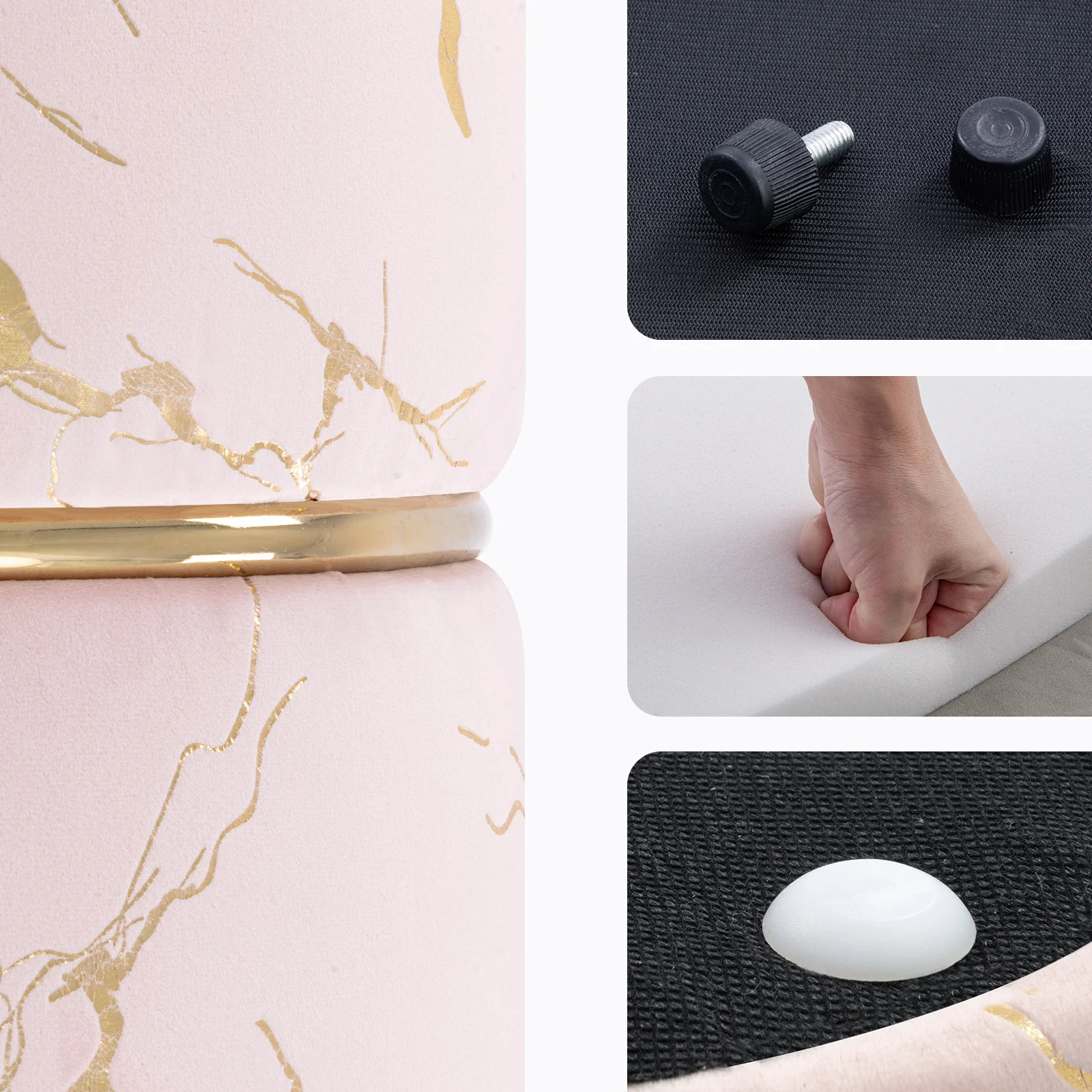 【Furniture】Lilly-Eve Upholstered Storage Ottoman