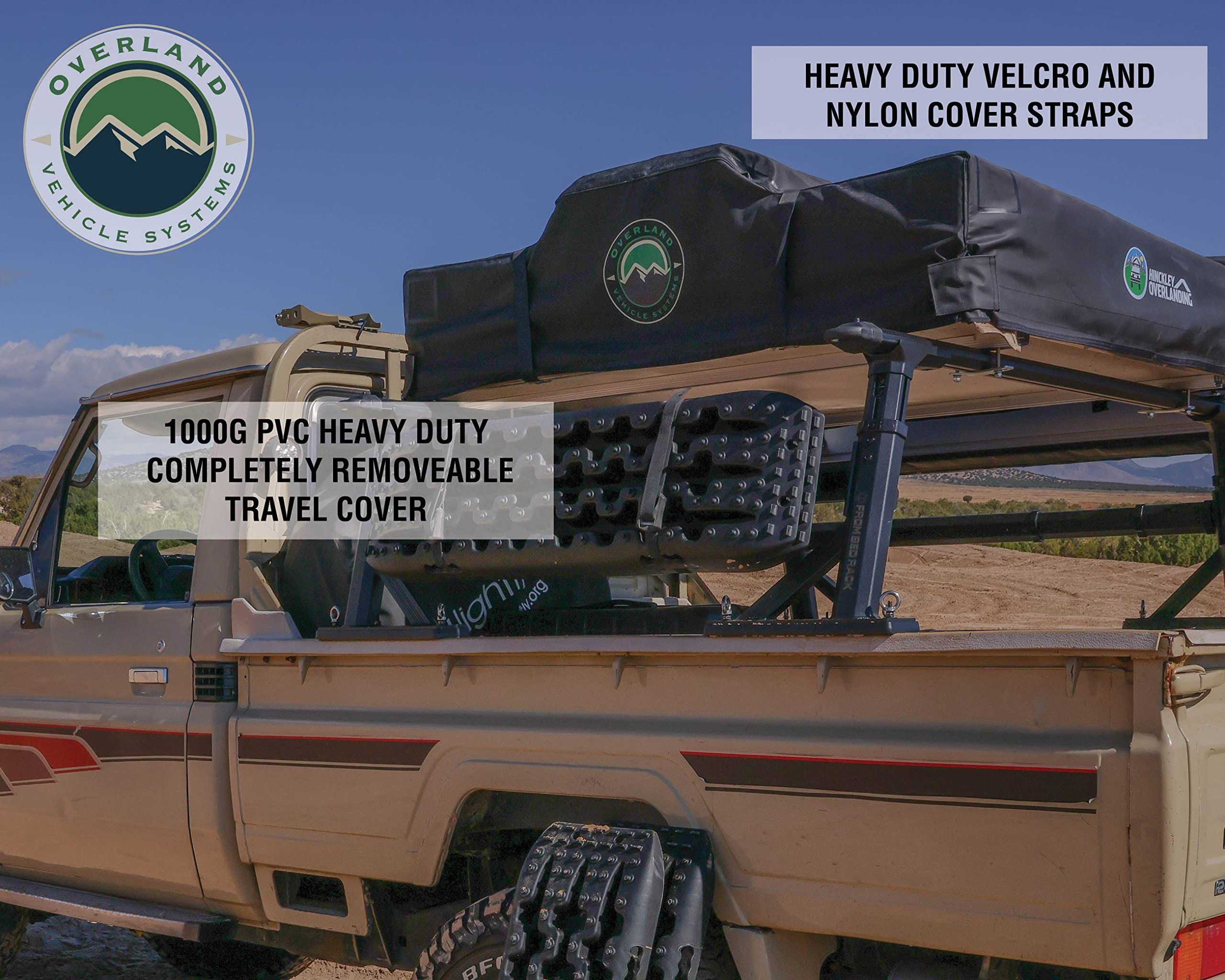 3 Person Roof Top Tent with Rain Fly Tan Base & Green Rainfly