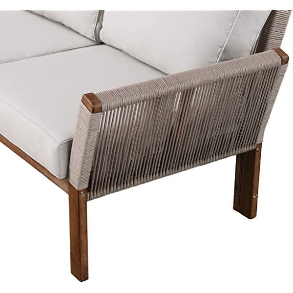 SEI Furniture AMZ0139801DO Brendina Outdoor Sofa, Natural, White