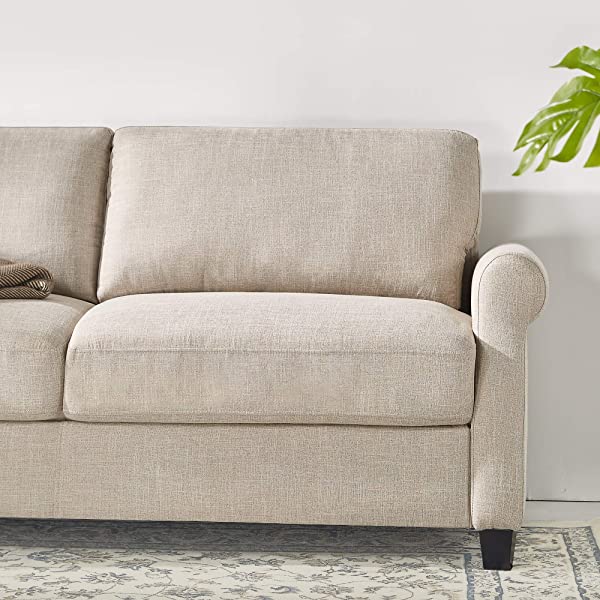 ZINUS Josh Loveseat Sofa / Easy, Tool-Free Assembly, Beige Beige Loveseat Sofa